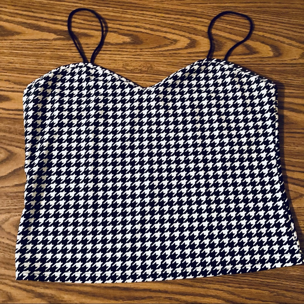 Black and White Houndstooth Tank Top